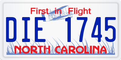 NC license plate DIE1745