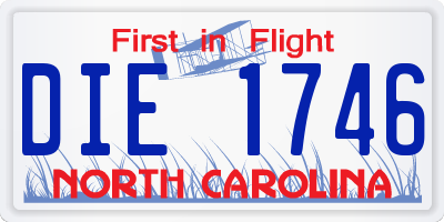 NC license plate DIE1746