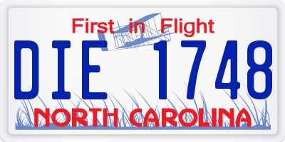 NC license plate DIE1748