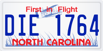 NC license plate DIE1764