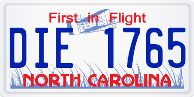 NC license plate DIE1765