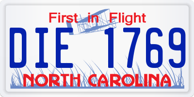 NC license plate DIE1769
