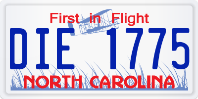 NC license plate DIE1775