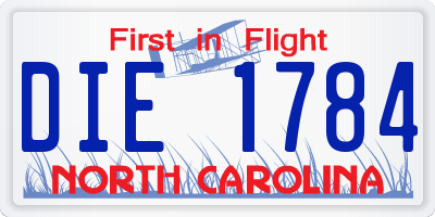 NC license plate DIE1784