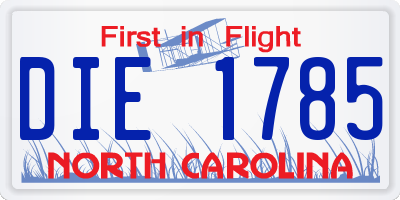 NC license plate DIE1785