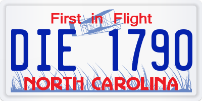 NC license plate DIE1790