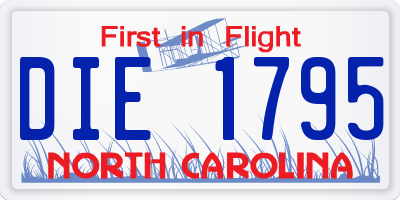 NC license plate DIE1795