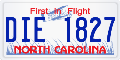 NC license plate DIE1827