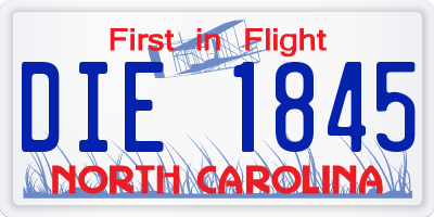 NC license plate DIE1845