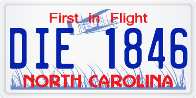 NC license plate DIE1846