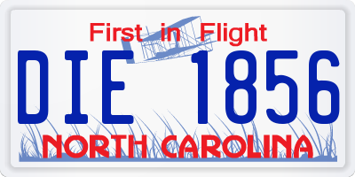 NC license plate DIE1856
