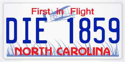 NC license plate DIE1859