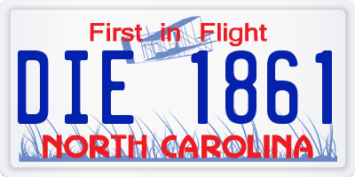 NC license plate DIE1861