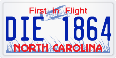 NC license plate DIE1864