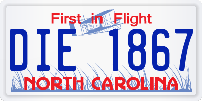 NC license plate DIE1867