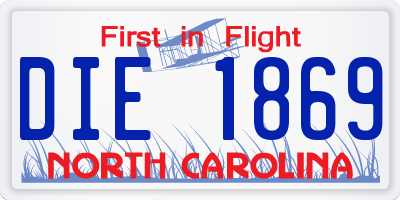 NC license plate DIE1869