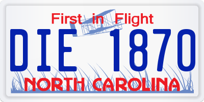 NC license plate DIE1870
