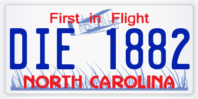 NC license plate DIE1882