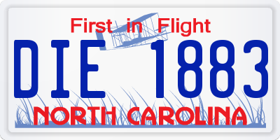 NC license plate DIE1883