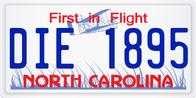 NC license plate DIE1895