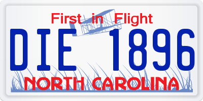 NC license plate DIE1896