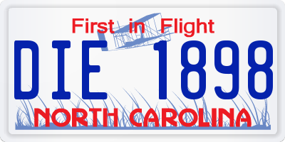 NC license plate DIE1898