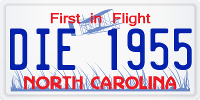NC license plate DIE1955