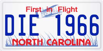 NC license plate DIE1966