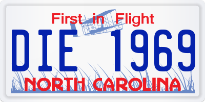 NC license plate DIE1969