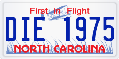 NC license plate DIE1975