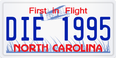 NC license plate DIE1995