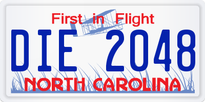 NC license plate DIE2048