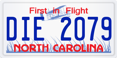 NC license plate DIE2079