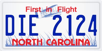 NC license plate DIE2124
