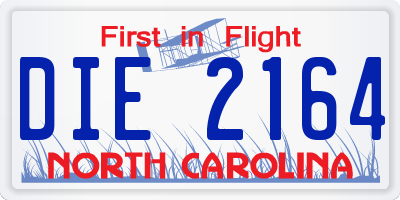 NC license plate DIE2164