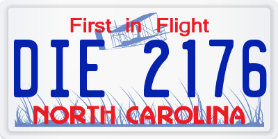 NC license plate DIE2176