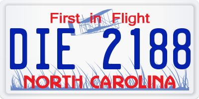 NC license plate DIE2188