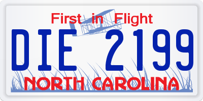 NC license plate DIE2199
