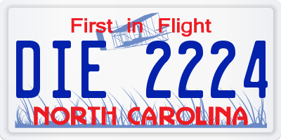 NC license plate DIE2224