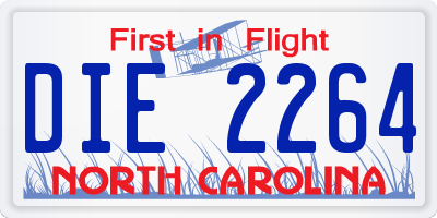 NC license plate DIE2264
