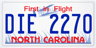 NC license plate DIE2270