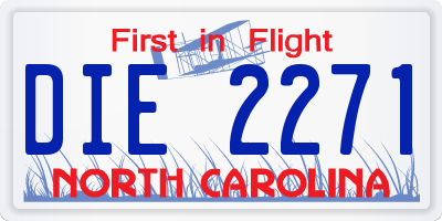 NC license plate DIE2271