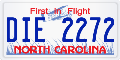 NC license plate DIE2272