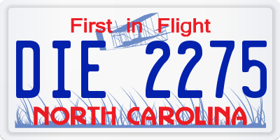 NC license plate DIE2275