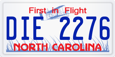 NC license plate DIE2276