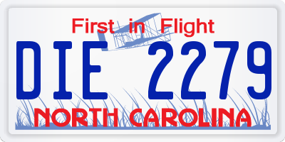 NC license plate DIE2279
