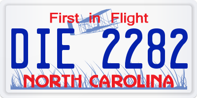 NC license plate DIE2282