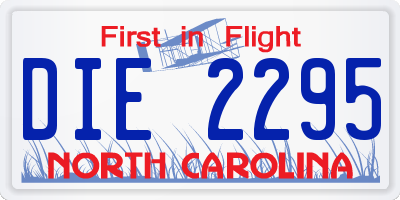 NC license plate DIE2295