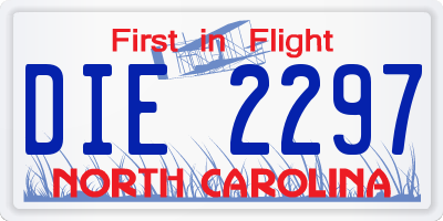 NC license plate DIE2297