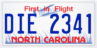 NC license plate DIE2341